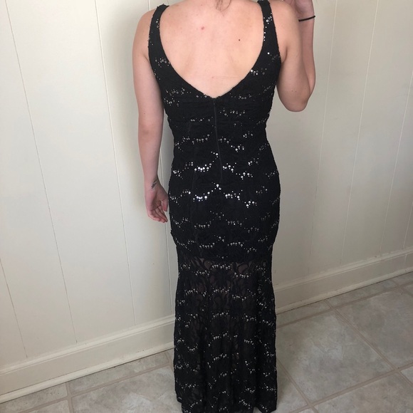 My Michelle sequin lace prom dress silver & black - Picture 3 of 6